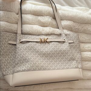 Michael Kors Beige and Gold Tote Bag